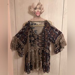 Boston Proper Paisley, boho tunic top